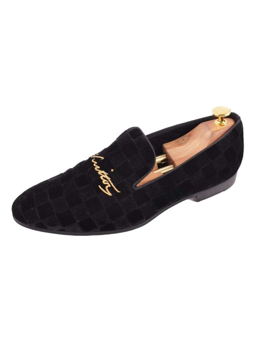 Louis Vuitton Loafers Auteuil Line Opera Shoes Slip-on Damier Velour Logo